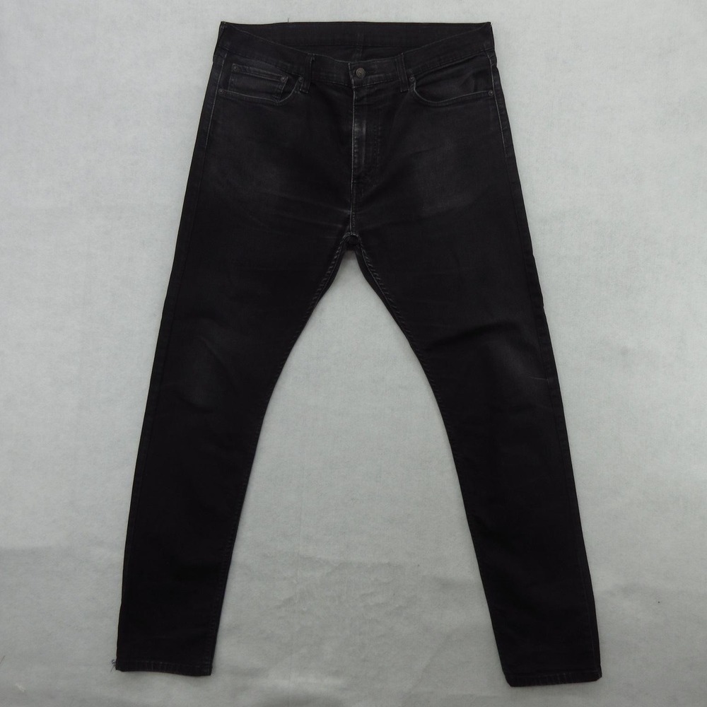 Levis 512 Jeans Mens 38x33 Black Charcoal Slim Taper Fit Stretch Denim Pants